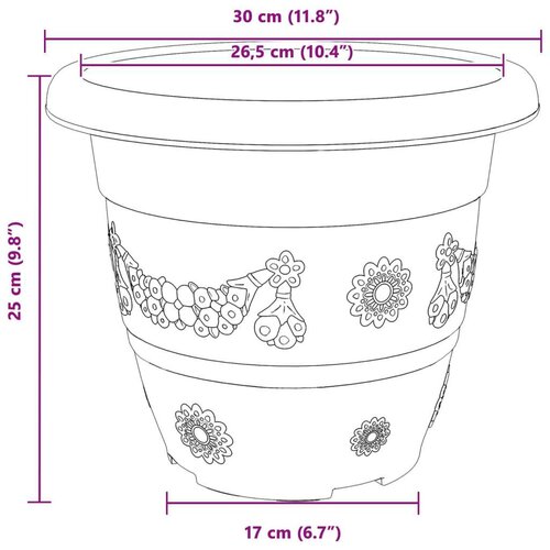  Saksije za biljke 24 pcs Crna &amp;Oslash; 26 x 21.5 cm Plastika Slike