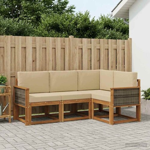  Set vanjskih sofa 4 pcs Prirodna i bež Poliester Cene