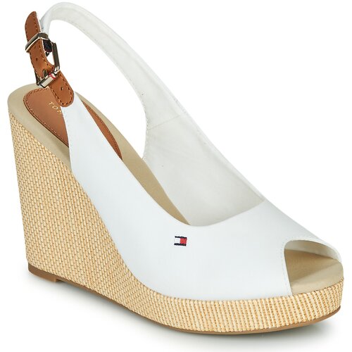 Tommy Hilfiger Sandali &amp;amp; Odprti čevlji ICONIC ELENA SLING BACK WEDGE Bela Slike