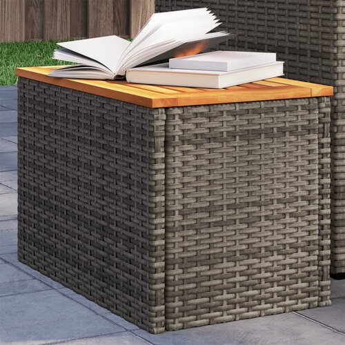 vidaXL Vrtna stranska mizica 2 kosa siva 55x34x37 cm PE ratan les Cene