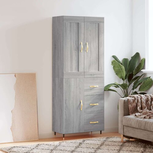 vidaXL Visoka komoda siva sonome 69 5x34x180 cm od konstruiranog drva Cijene