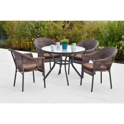 Gardenson VRTNA GARNITURA RAVENNA aluminij barve grafita, temno rjava Cene