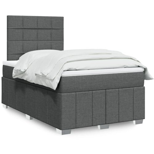 vidaXL Box spring postelja z vzmetnico temno siva 120x200 cm blago Cene