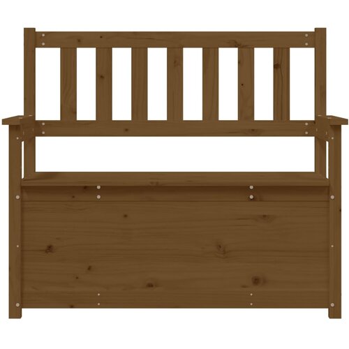  Klupa smeđa boja meda 112,5x51,5x96,5 cm od masivne borovine Slike