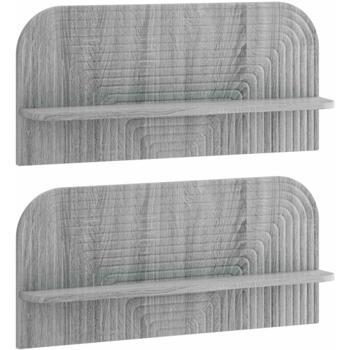  Zidna polica 2 kom. Siva Sonoma 80,5 x 13,5 x 37,5 cm Slike