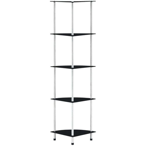 vidaXL Police s 5 razina crne 30 x 30 x 130 cm od kaljenog stakla Cene
