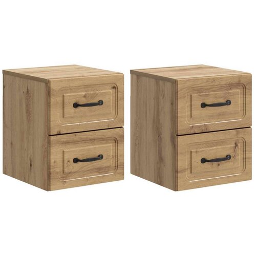  Noćni ormarić za montažu na zid s ladicama 2 pcs Hrast artisan - Hrast artisan 2 Cijene