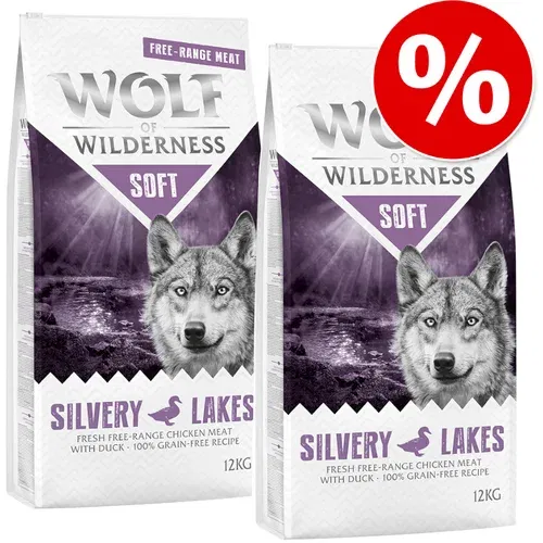 Wolf of Wilderness Varčno pakiranje "Soft" 2 x 12 kg - Gnarled Oaks - piščanec proste reje & zajec