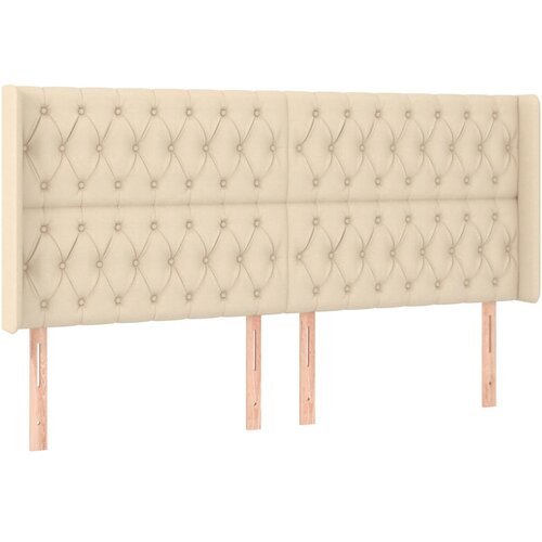 Maison Chic vzglavna omarica - nočna omarica - posteljna omarica z u&amp;scaron;esi krem 203x16x118/128 cm blago, (21713000) Slike