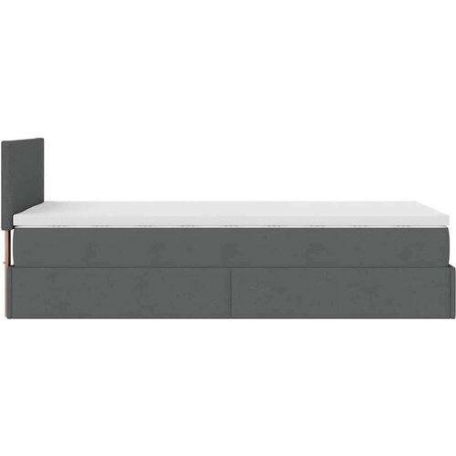 VidaXL otomanski krevet s madracem tamnosivi 90x200 cm tkanine Slike
