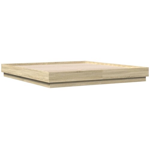 VidaXL Posteljni okvir sonoma hrast 180x200 cm inženirski les, (21166107) Slike