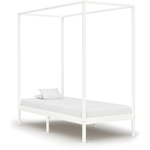 Furnova Posteljni okvir z baldahinom bel iz trdne borovine 90x200 cm, (21937411) Slike