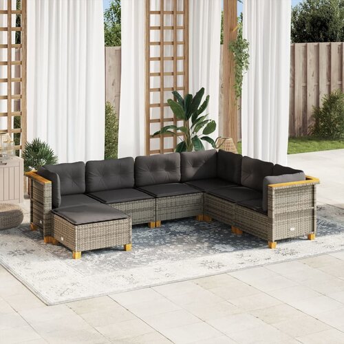 vidaXL 7-dijelni set vrtnih sofa sivi od poliratana Cijene