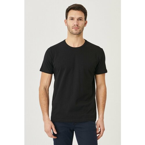 AC&Co / Altınyıldız Classics Men's Black 100% Cotton Slim Fit Slim Fit Crewneck Short Sleeved T-Shirt. Slike