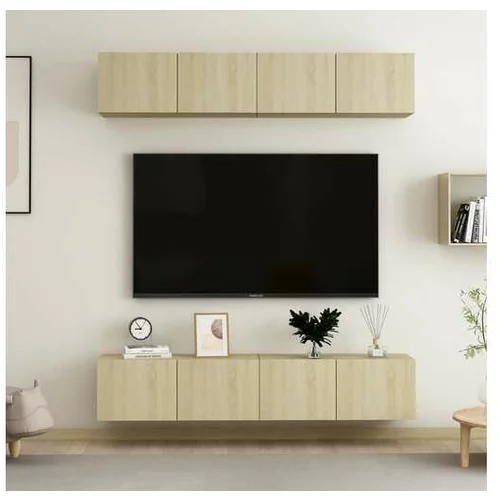  TV omarice 4 kosi sonoma hrast 80x30x30 cm iverna plošča