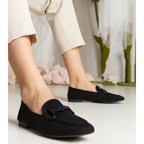 D/CEO UR/CEO Black perforated women&amp;#039;s moccasins with decoration Mensory Slike