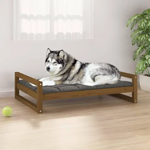  krevet za pse smeđi boja meda 105 5x75 5x28 cm masivne borovine
