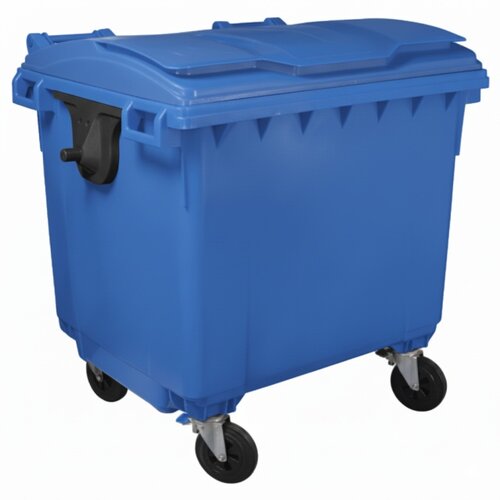  Kontejner za otpatke 1100 litara - Ravan poklopac - Plavi 497967 Cene