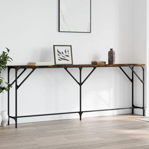  The Living Store Konzolna mizica dimljen hrast 200x29x75 cm inženirski les - Konzolna Mizica, (21448365) Cene