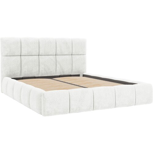 MID.YOU OBLAZINJENA POSTELJA 180 cm x 200 cm , les, tekstil, leseni material bela Slike