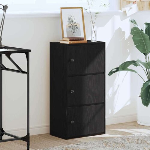 VidaXL Regal za knjige crni hrasta 40x24x77 cm od konstruiranog drva Slike