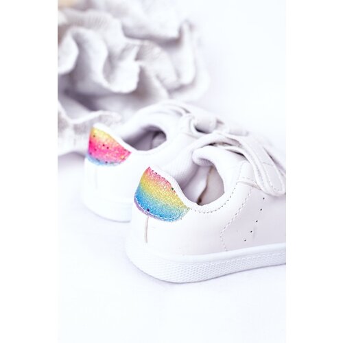 Boto Children's Sneakers With Velcro White-Rainbow Cute Girl Cene