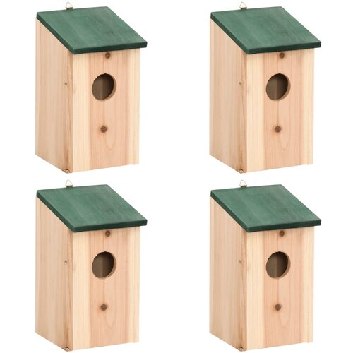 VidaXL Ptičje hi&amp;scaron;ice 4 kosi les 12x12x22 cm Slike