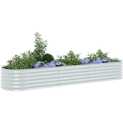  Vrtna sadilica od pocinčanog čelika 320 x 80 x 44 cm srebrna Slike