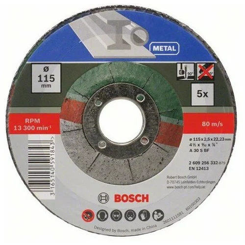 Bosch Rezni disk A 30 S BF (Promjer rezne ploče: 115 mm, Provrt: 22,23 mm, Prikladno za: Metal, 5 Kom.)