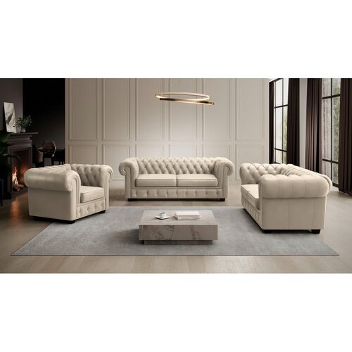 Landscape CHESTERFIELD ZOFA, krem barve tekstil Slike