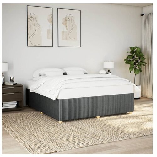 VidaXL Okvir kreveta bez madraca tamnosivi 180x200 cm od tkanine Slike