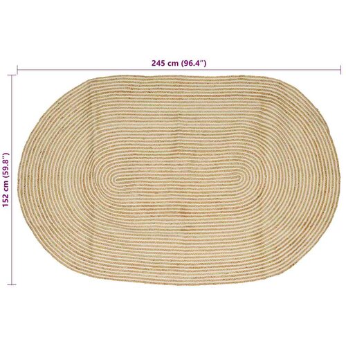  Tepisi za područja Prirodna i bijela 152 x 245 cm Juta Slike