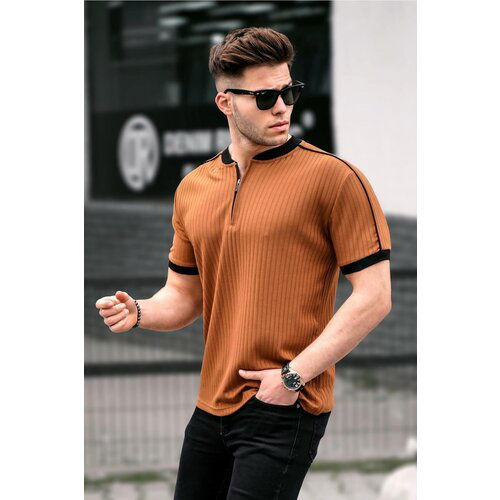 Madmext T-Shirt - Brown - Fitted Cene