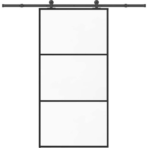  Klizna vrata s okovom 102x205 cm ESG staklo i aluminij Slike