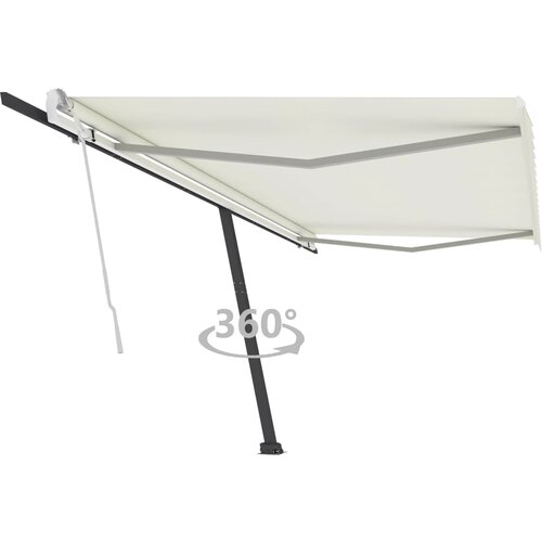 vidaXL Prostostoječa ročno zložljiva tenda 500x350 cm krem Cene