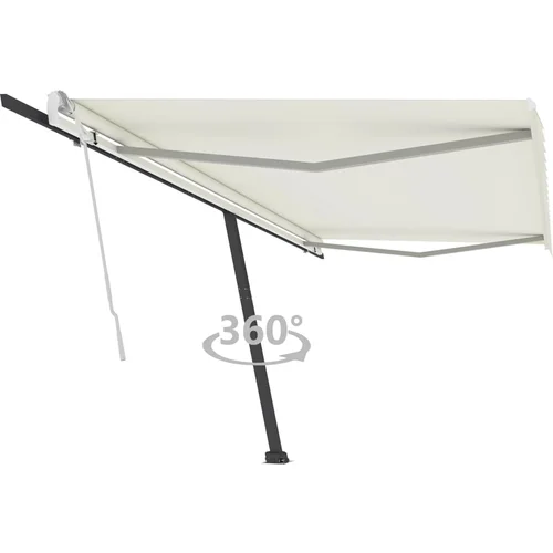 vidaXL Prostostoječa ročno zložljiva tenda 500x350 cm krem