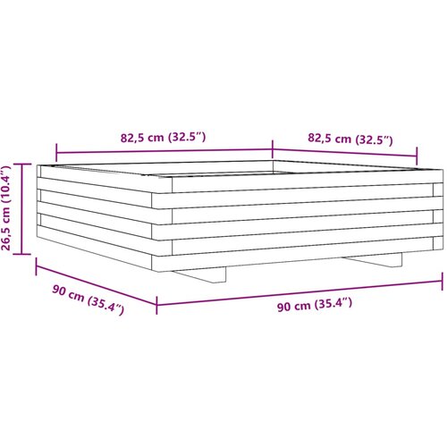  Vrtna sadilica vo&amp;scaron;tano smeđe boje 90x90x26,5 cm od borovine Slike