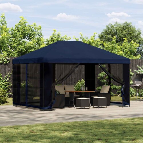 Gazebo 4 &times; 3 m Plava Poliester i čelik 190 gsm Cijene