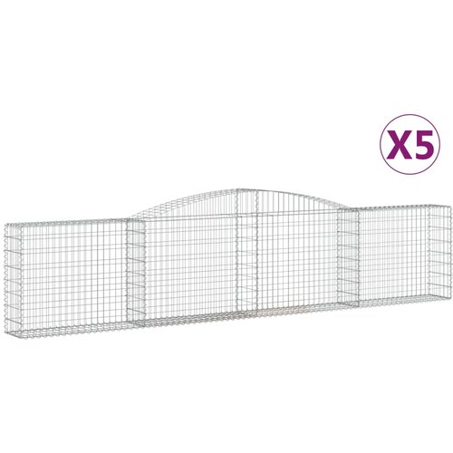  Lučne gabionske ko&amp;scaron;are 5 kom 400x30x80/100 cm pocinčano željezo Slike