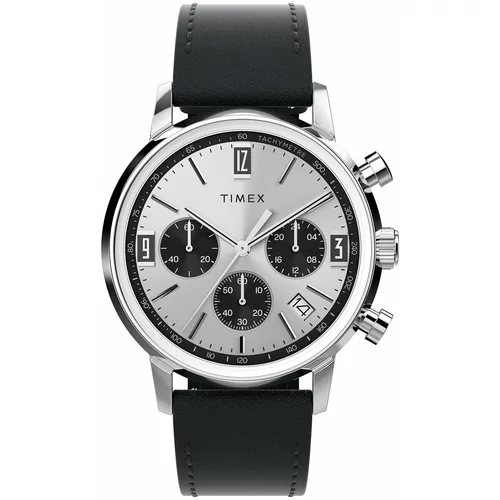 Timex Ročna ura Marlin Chronograph TW2W10300 Silver/Black