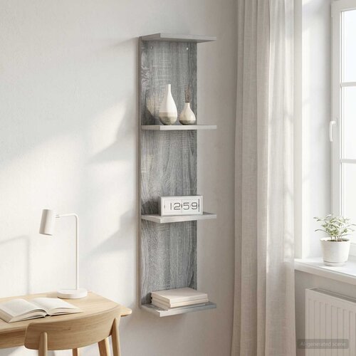  Polica na zidu Siva Sonoma 25 x 15 x 100 cm Konstruirano drvo Cijene