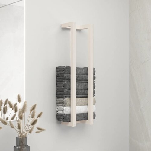  Stalak za ručnike bijeli 23x18x90 cm od masivne borovine Cijene