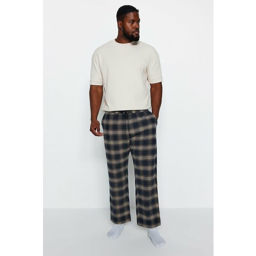 Trendyol Men's Black Weave Plus Size Pajama Bottoms Cene