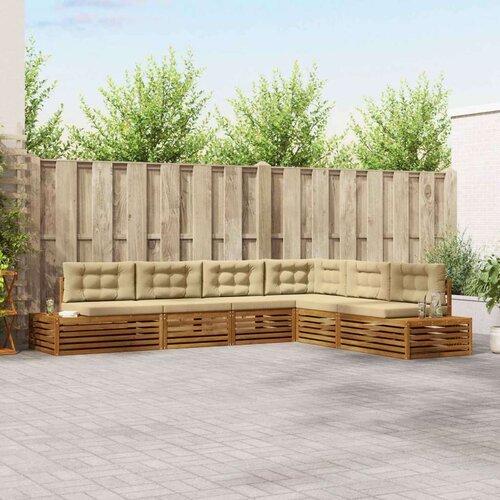  Set vanjskih sofa s jastukom 19 Komad Prirodna i bež Cene