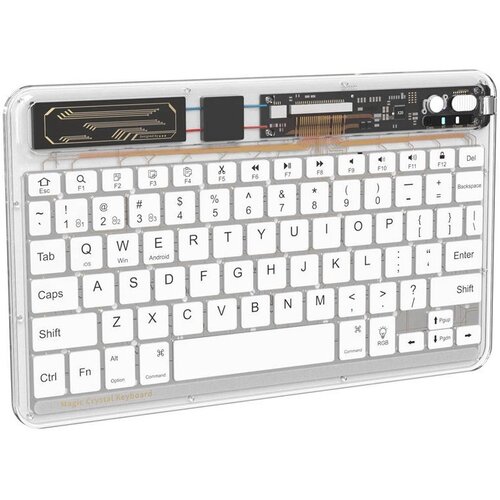  Tastatura Coteci Crystal 84008 Wireless transparent bela Cene