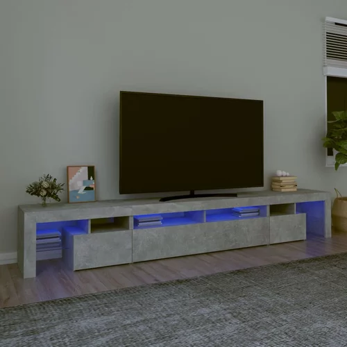 vidaXL TV ormarić s LED svjetlima siva boja betona 260x36 5x40 cm