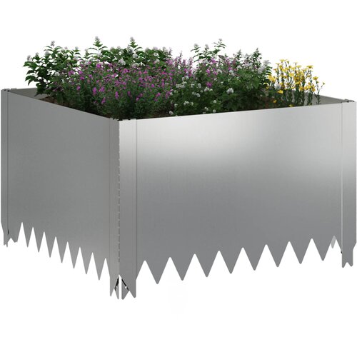  Ograda oko Travnjaka 4 pcs 60 x 60 x 35 cm Čelik Srebrna Slike