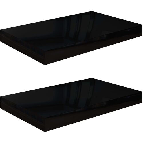 Maison Chic 2 kosi Lebdeče Stenske Police - Viseče police sijaj črne 40x23x3,8 cm MDF, (21793635) Slike