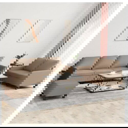 VidaXL 3-dijelni set sofa s jastucima boja cappuccina od umjetne kože Slike