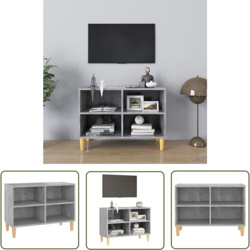 The Living Store TV omarica z lesenimi nogami betonsko siva 69,5x30x50 cm - TV Omarica, (21738369) Cene